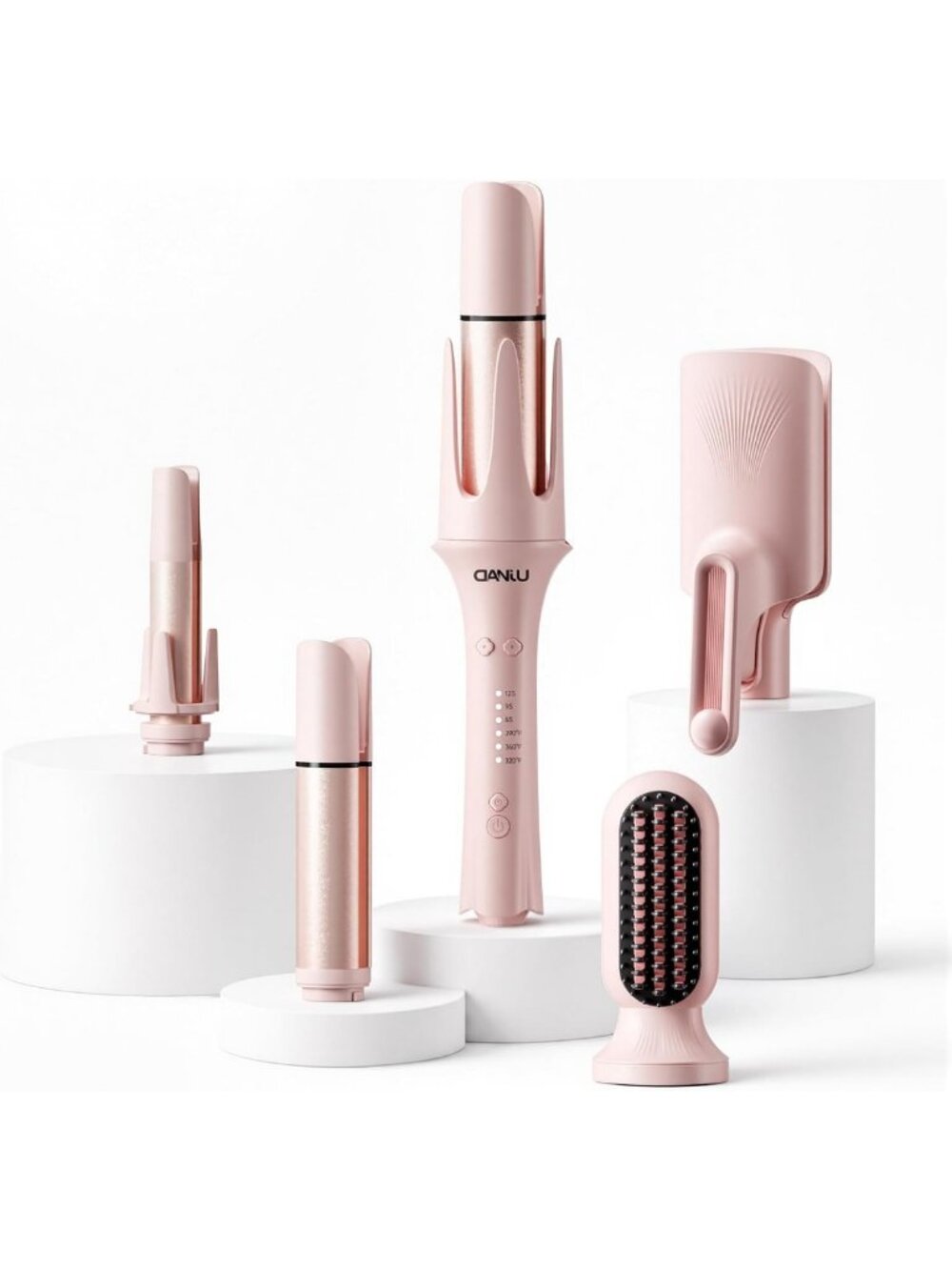 5-in-1 Automatic Curling Iron Set with Interchangeable Styling Tools for Perfect